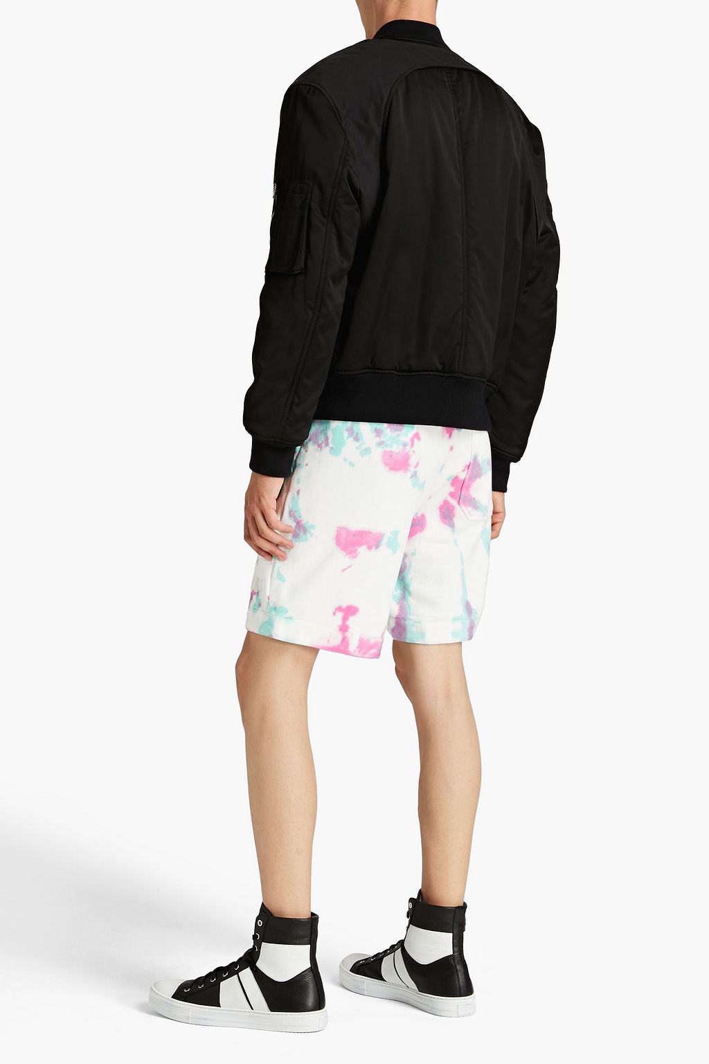 AMIRI Tie-dyed French cotton-terry shorts