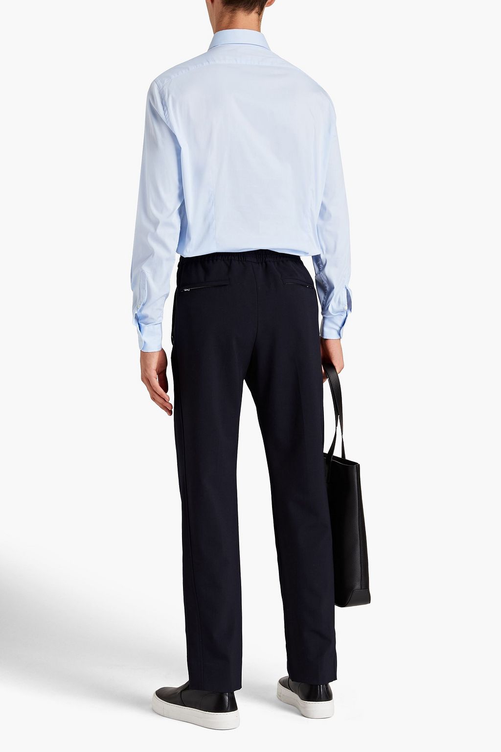 EMPORIO ARMANI Cotton-blend poplin shirt