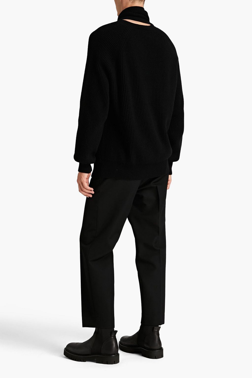 ALEXANDER MCQUEEN Draped ribbed wool sweater