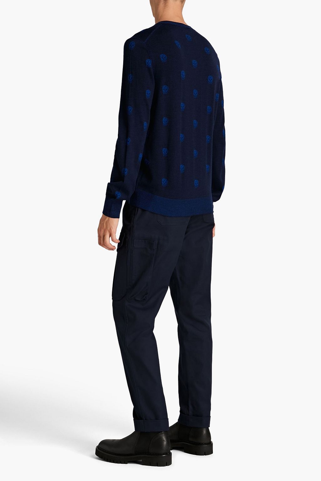 ALEXANDER MCQUEEN Jacquard-knit wool sweater