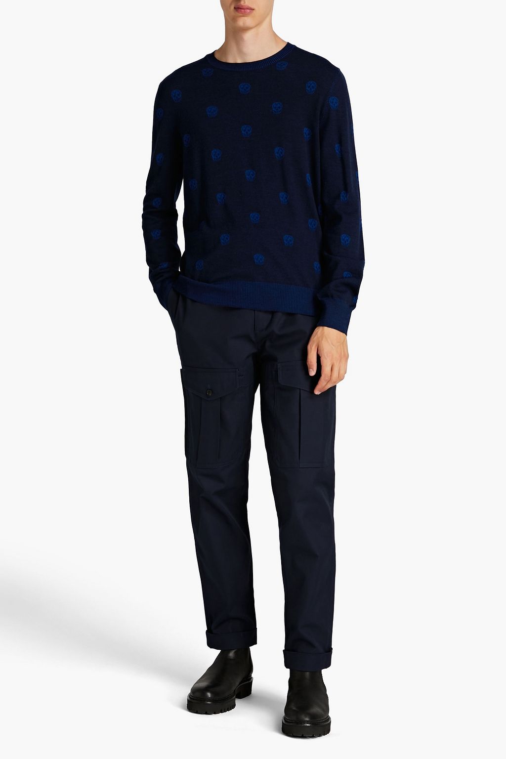 ALEXANDER MCQUEEN Jacquard-knit wool sweater