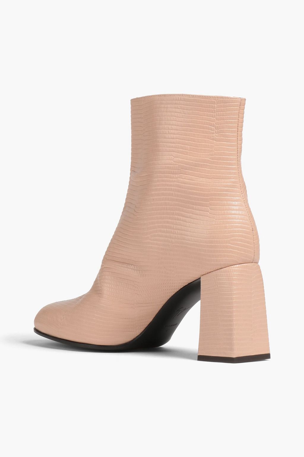 GIUSEPPE ZANOTTI 리자드 이펙트 가죽 앵클 부츠
