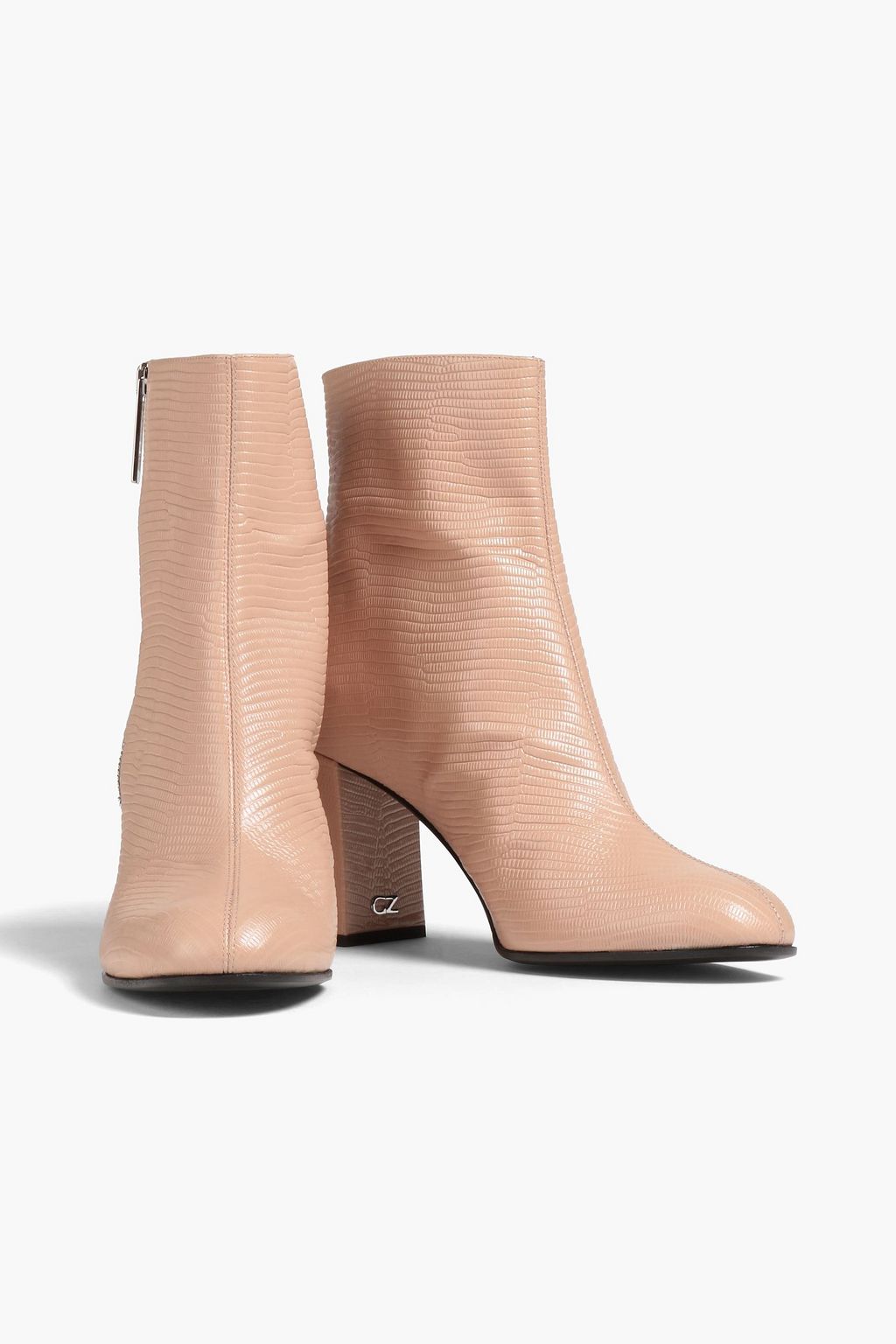 GIUSEPPE ZANOTTI 리자드 이펙트 가죽 앵클 부츠