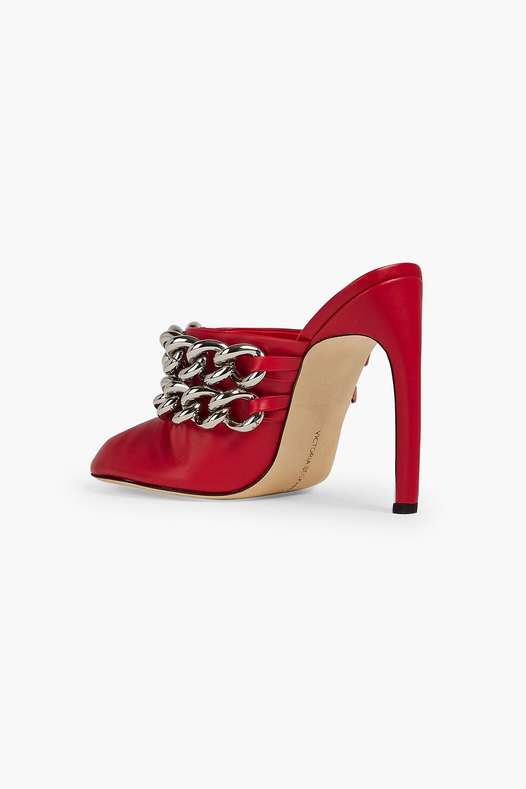 VICTORIA BECKHAM Rita chain-embellished leather mules
