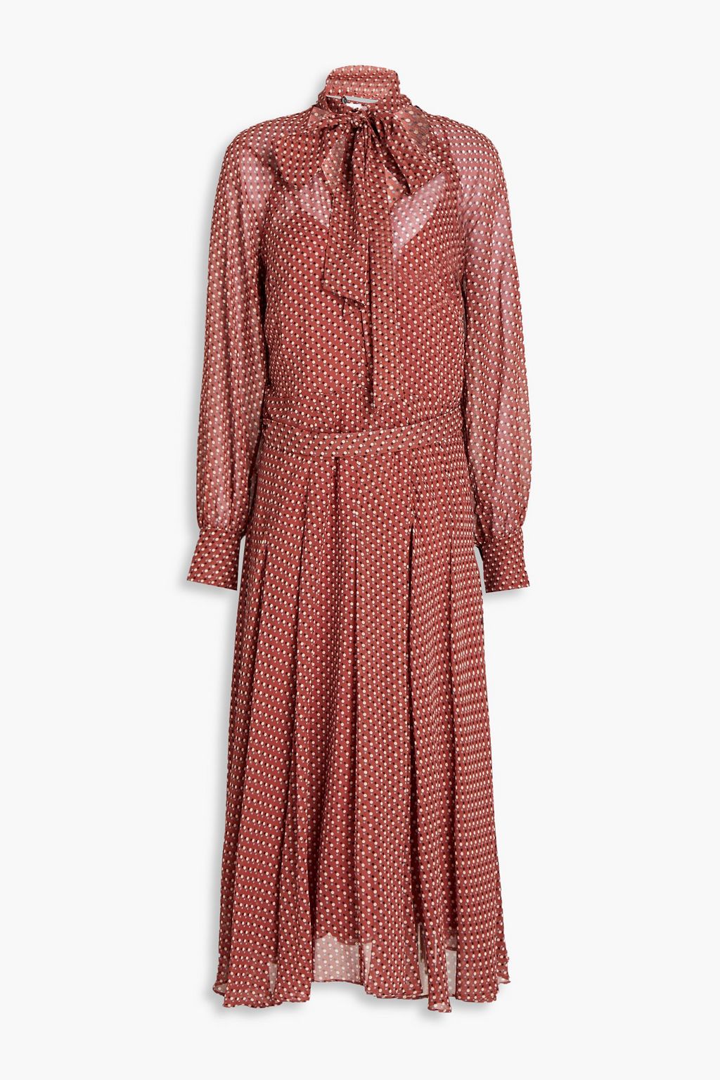 EQUIPMENT Pascale pussybow polkadot silkcrepon midi dress THE