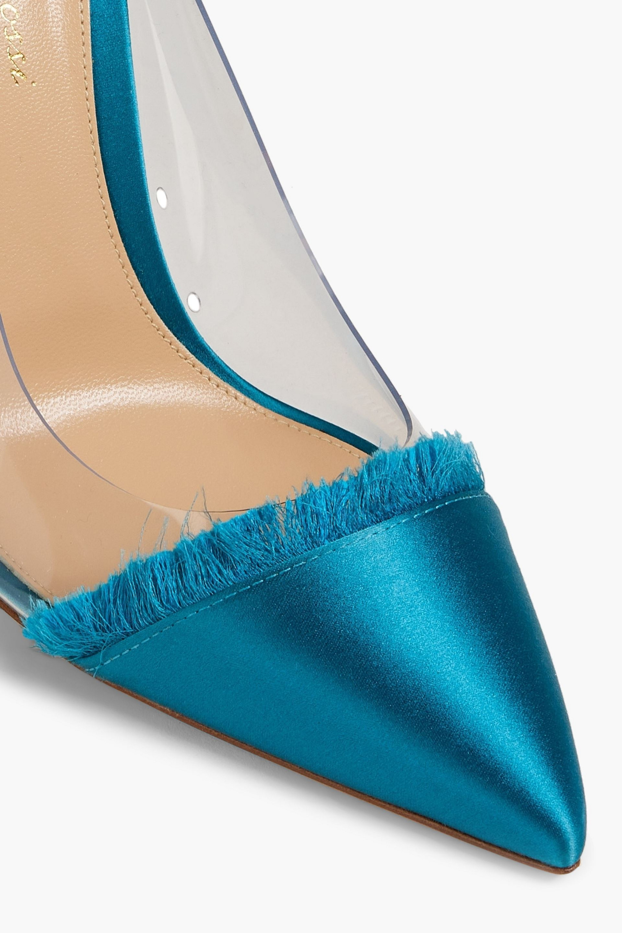 GIANVITO ROSSI - Frayed satin and PVC pumps | Plush