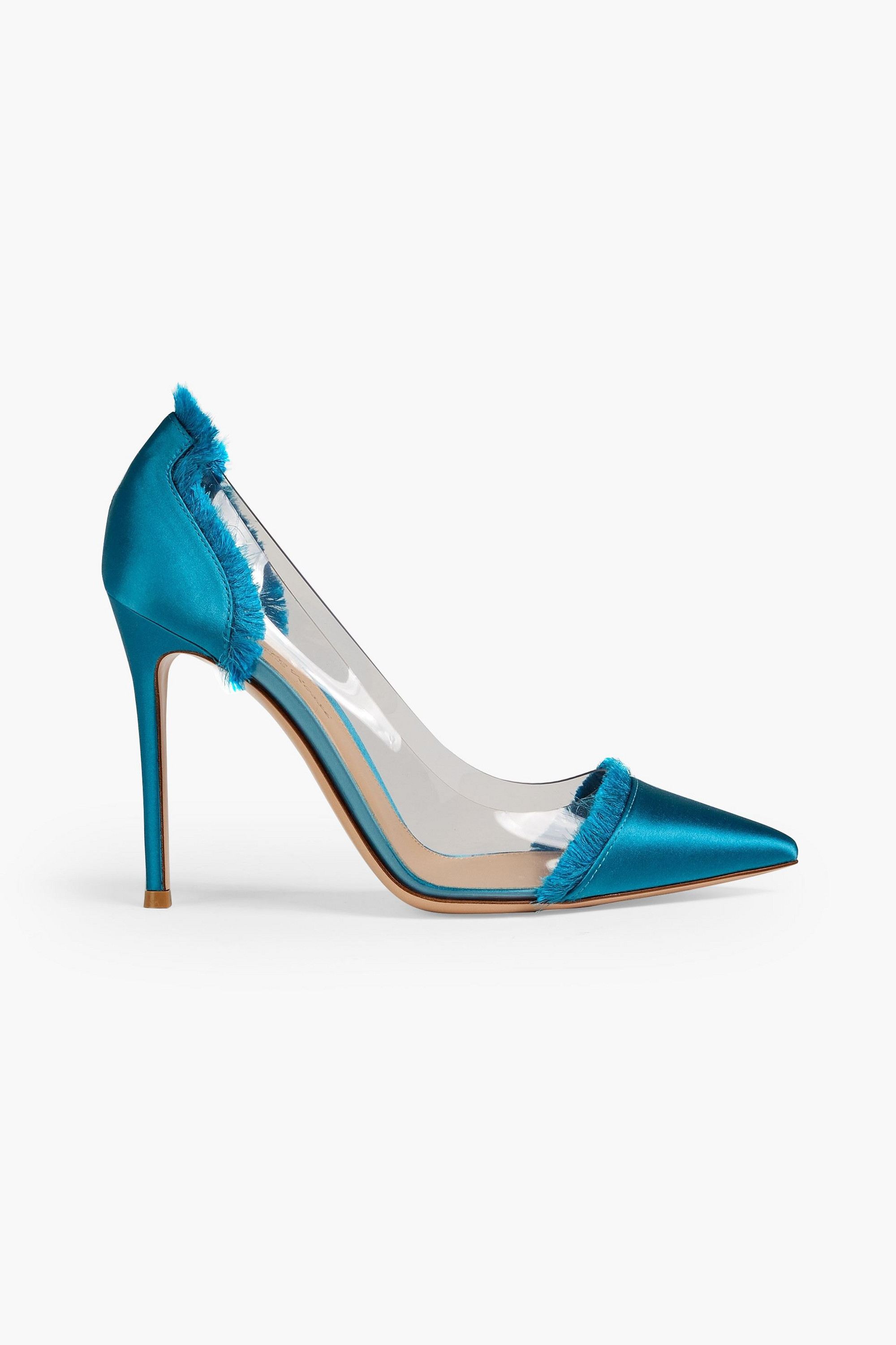 GIANVITO ROSSI - Frayed satin and PVC pumps | Plush