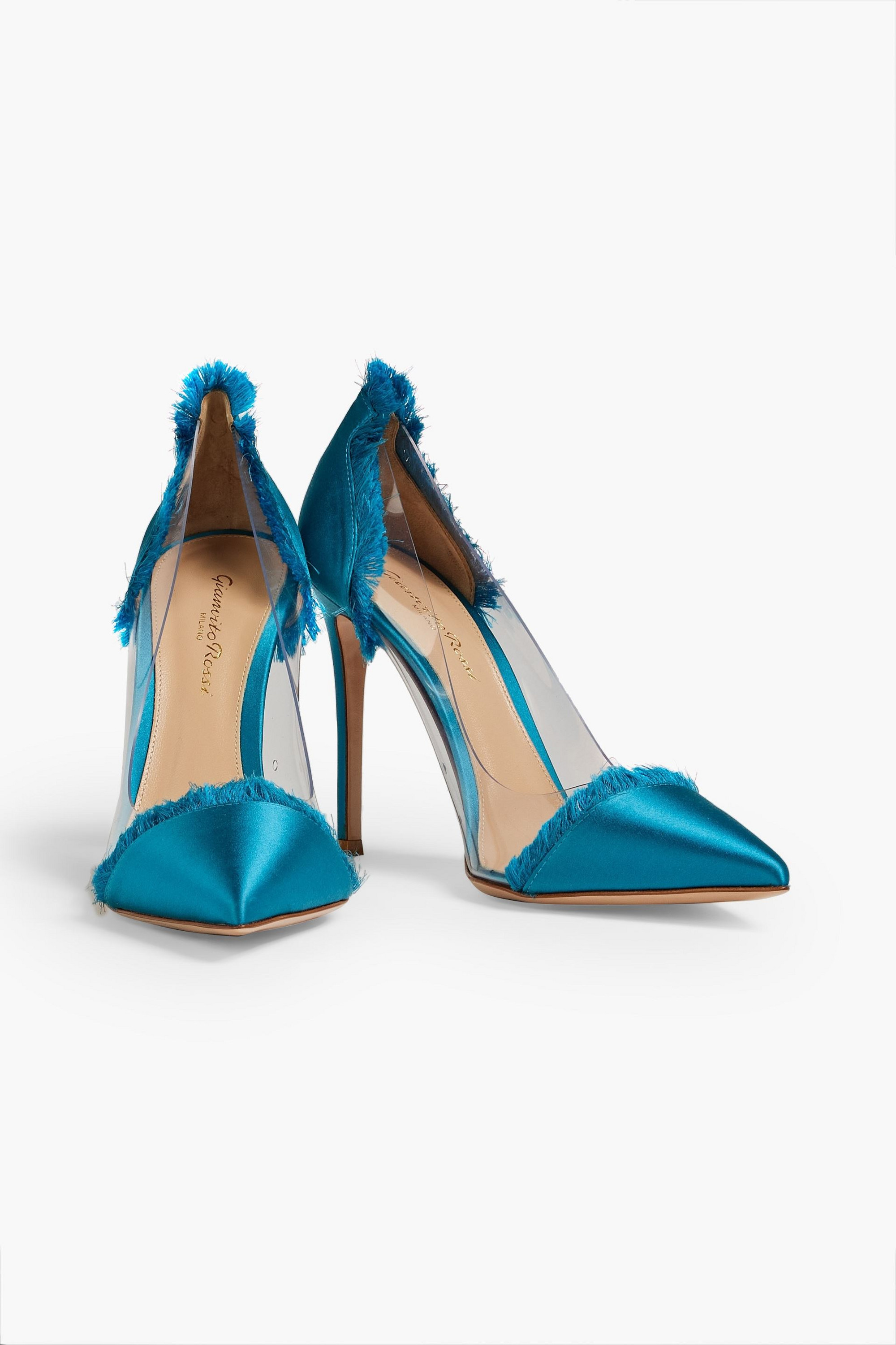 GIANVITO ROSSI - Frayed satin and PVC pumps | Plush