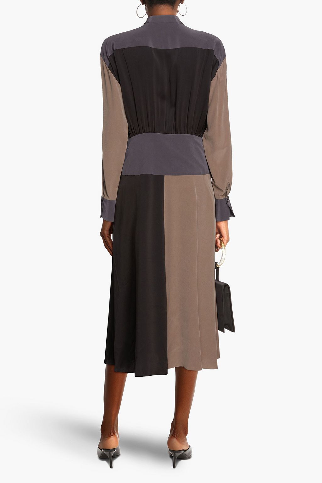 EQUIPMENT Amandine colorblock washedsilk midi dress THE