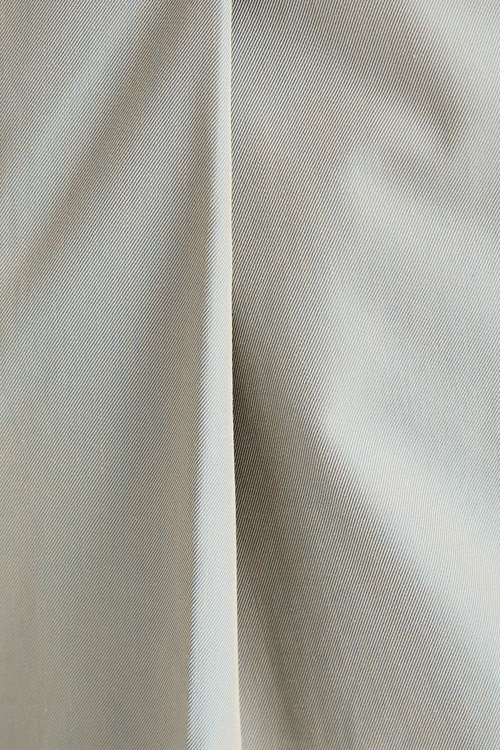 FERRAGAMO Pleated iridescent-effect cotton-twill pants