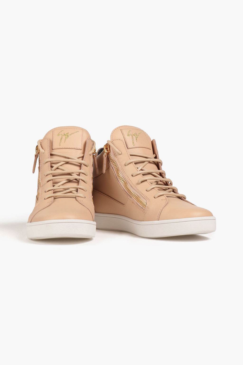 GIUSEPPE ZANOTTI Brek 지퍼 디테일 가죽 스니커즈