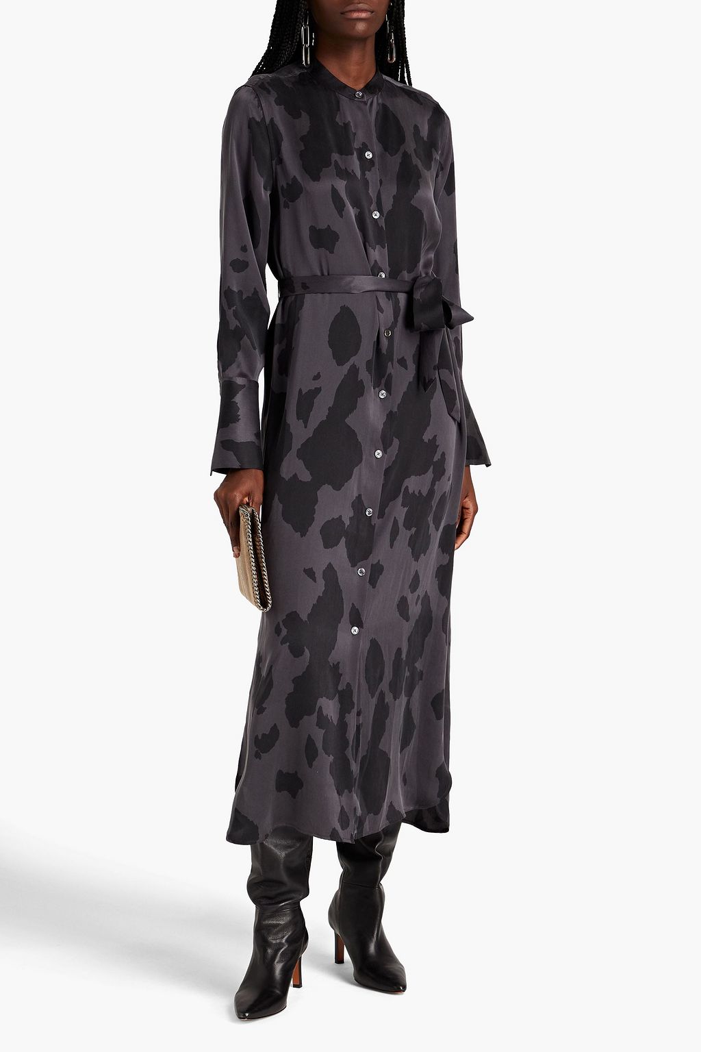 EQUIPMENT Connell belted printed silk maxi dress Sale up to 70 off