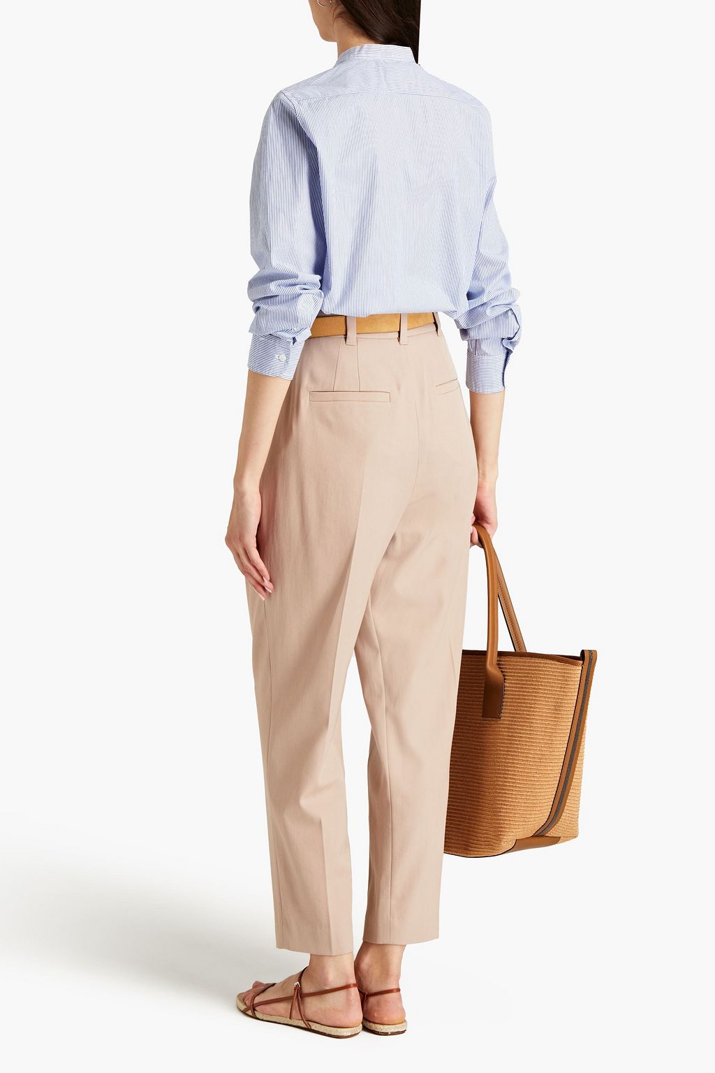 NILI LOTAN Colby striped cotton-poplin shirt