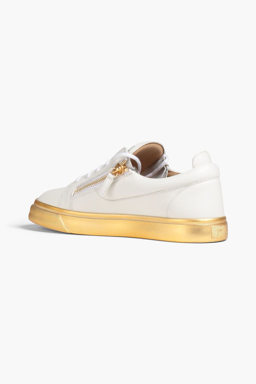GIUSEPPE ZANOTTI 지퍼 디테일 가죽 스니커즈