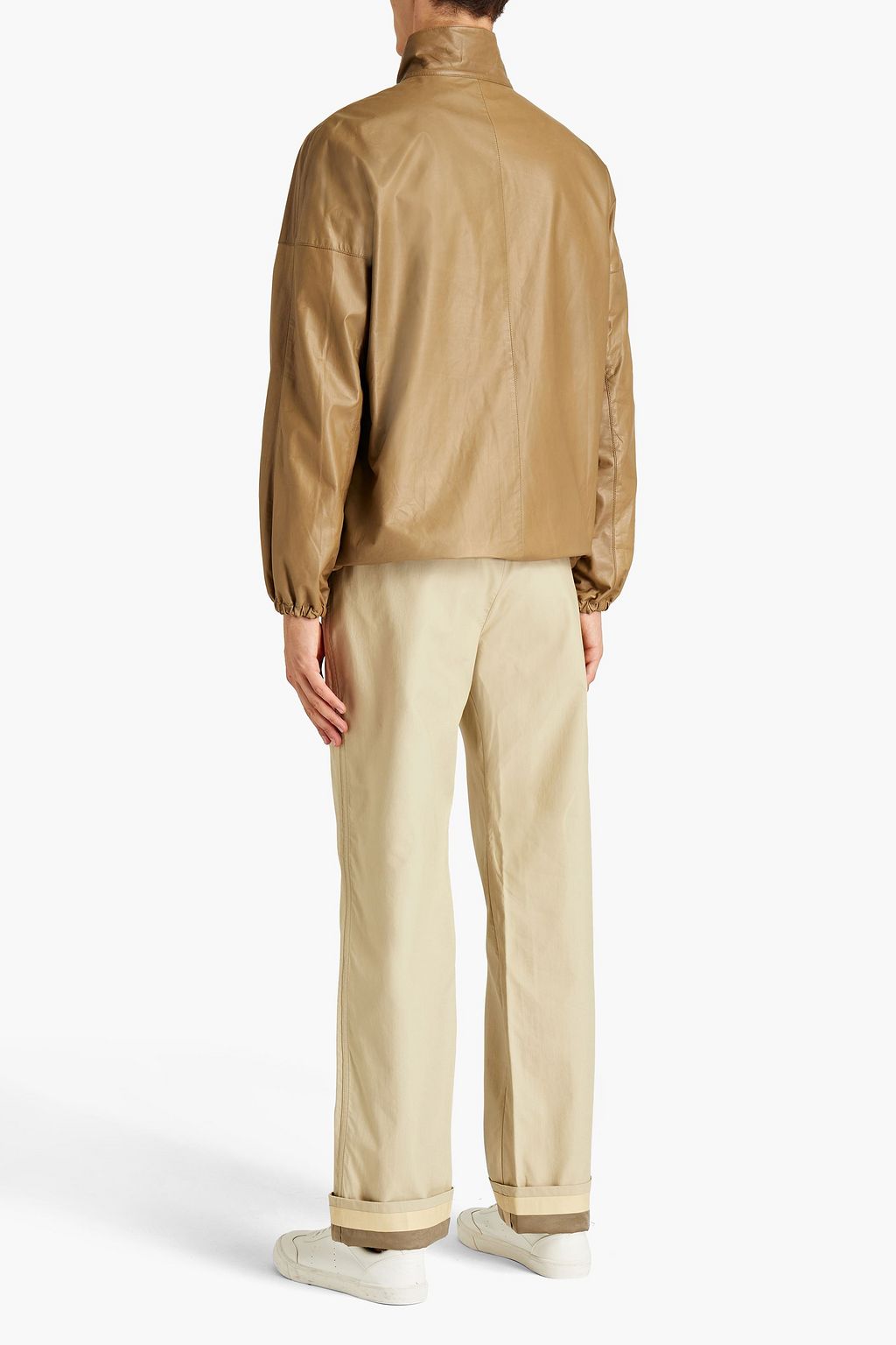 FERRAGAMO Satin-trimmed poplin pants