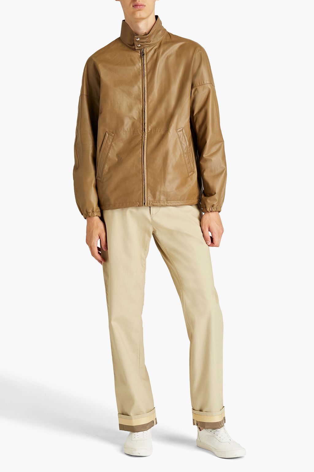 FERRAGAMO Satin-trimmed poplin pants