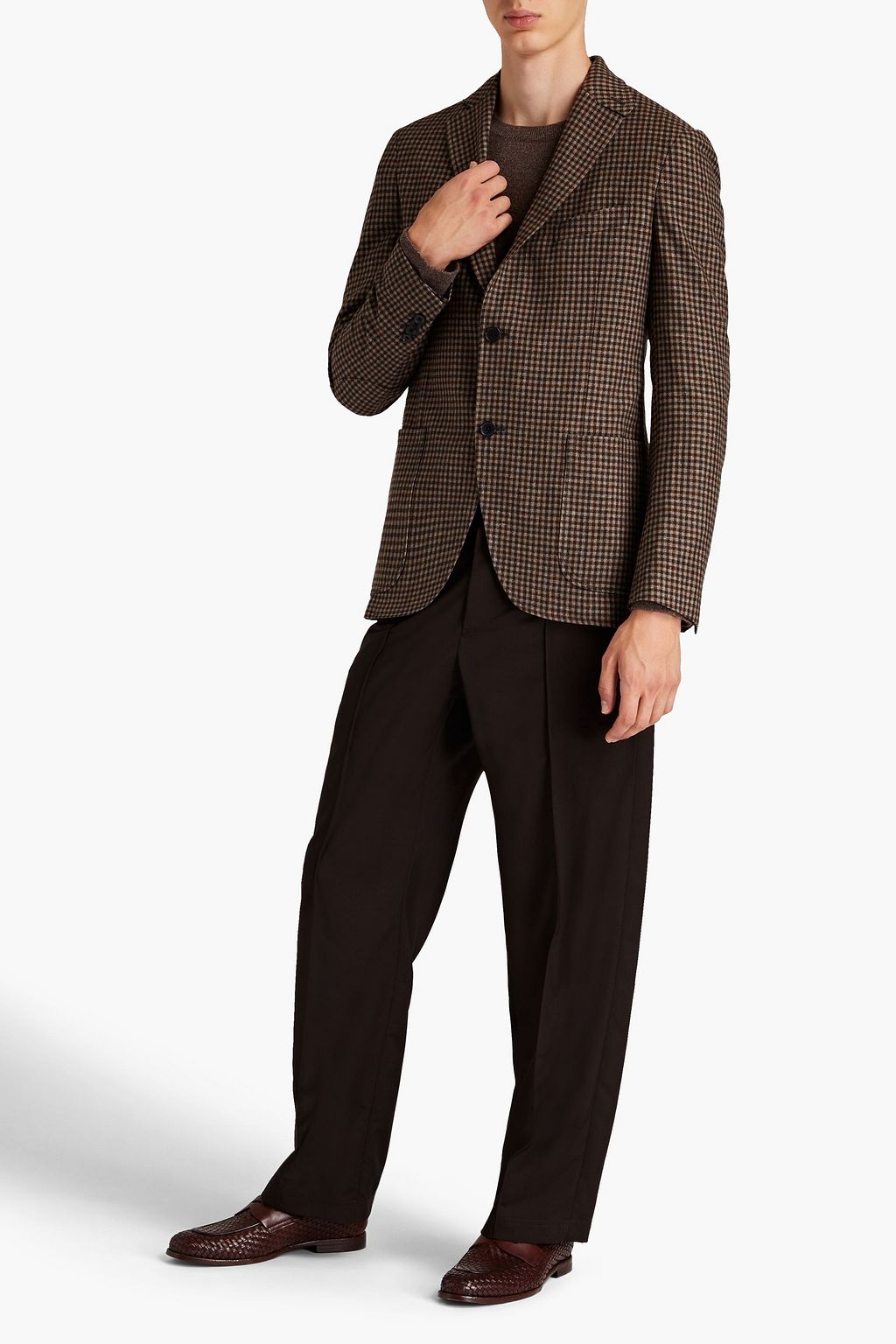 FERRAGAMO Karierter Blazer aus einer Wollmischung