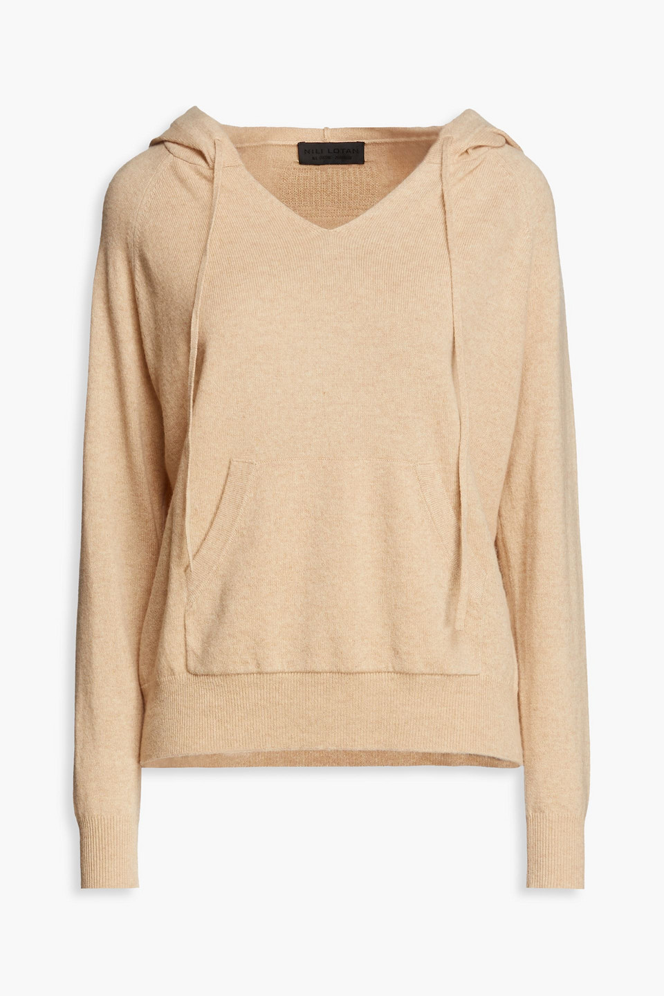 Nili Lotan Mélange Cashmere Hoodie In Beige