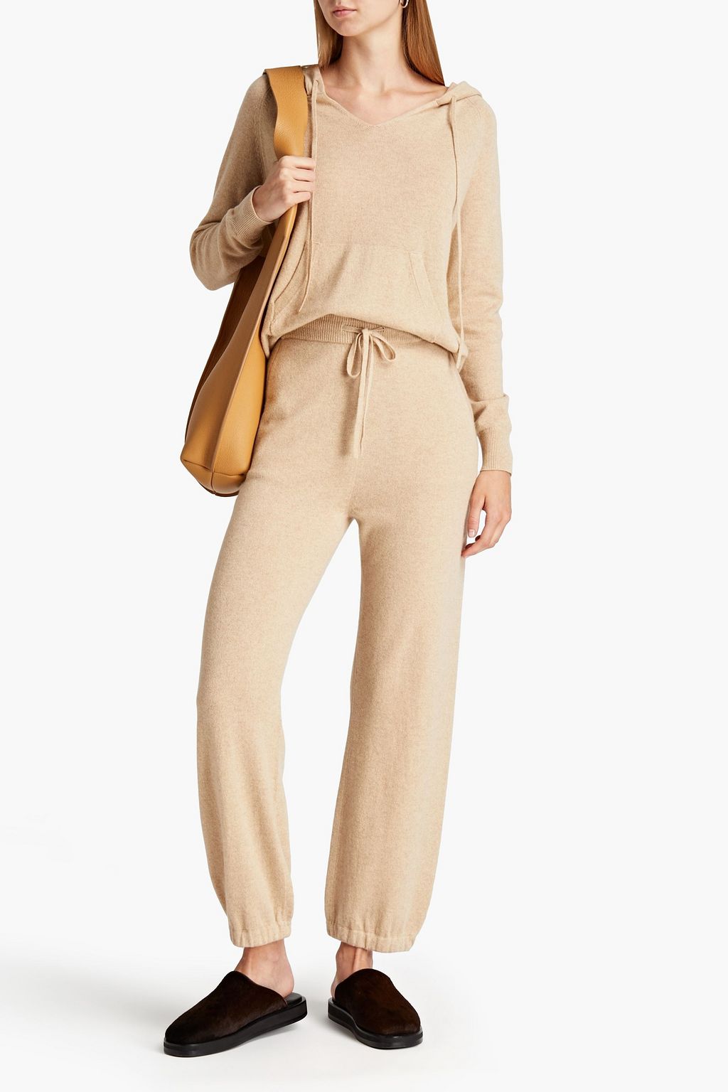 NILI LOTAN Mélange cashmere hoodie