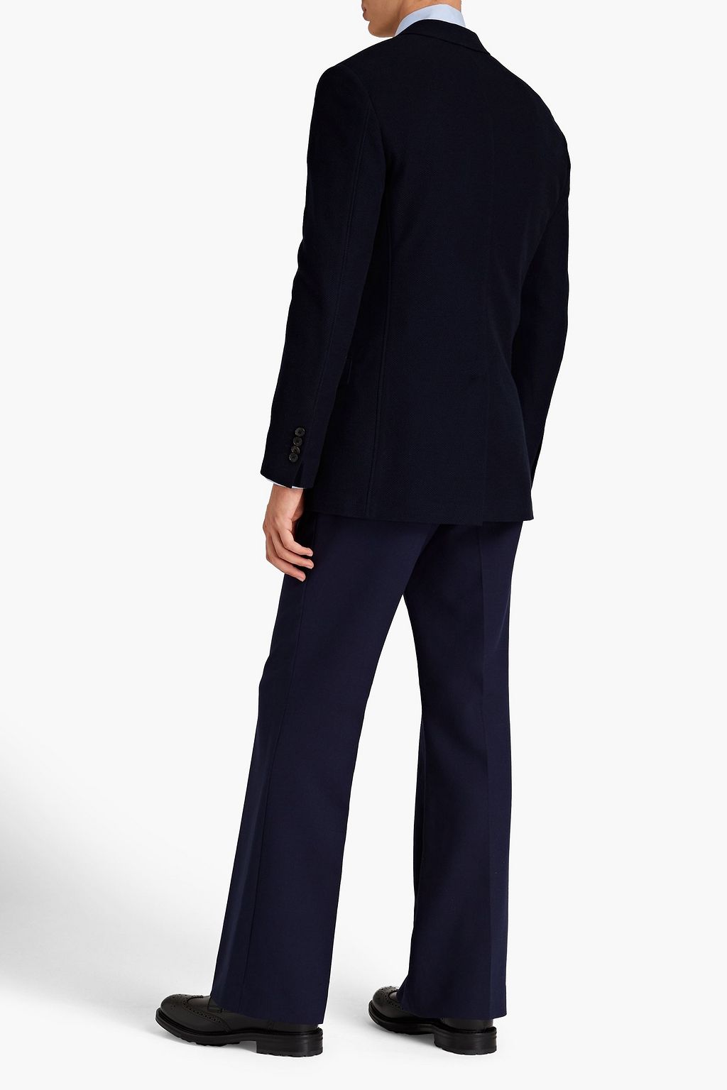 FERRAGAMO Wool and cotton-blend piqué blazer