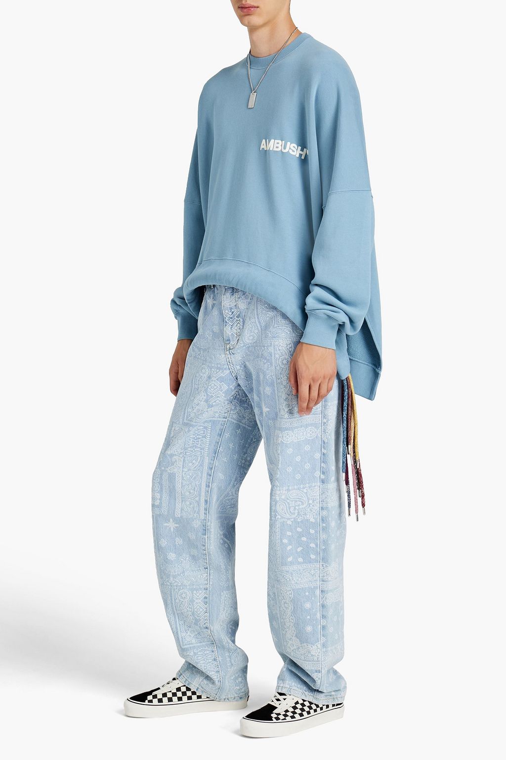 AMBUSH Oversized printed French cotton-terry sweatshirt