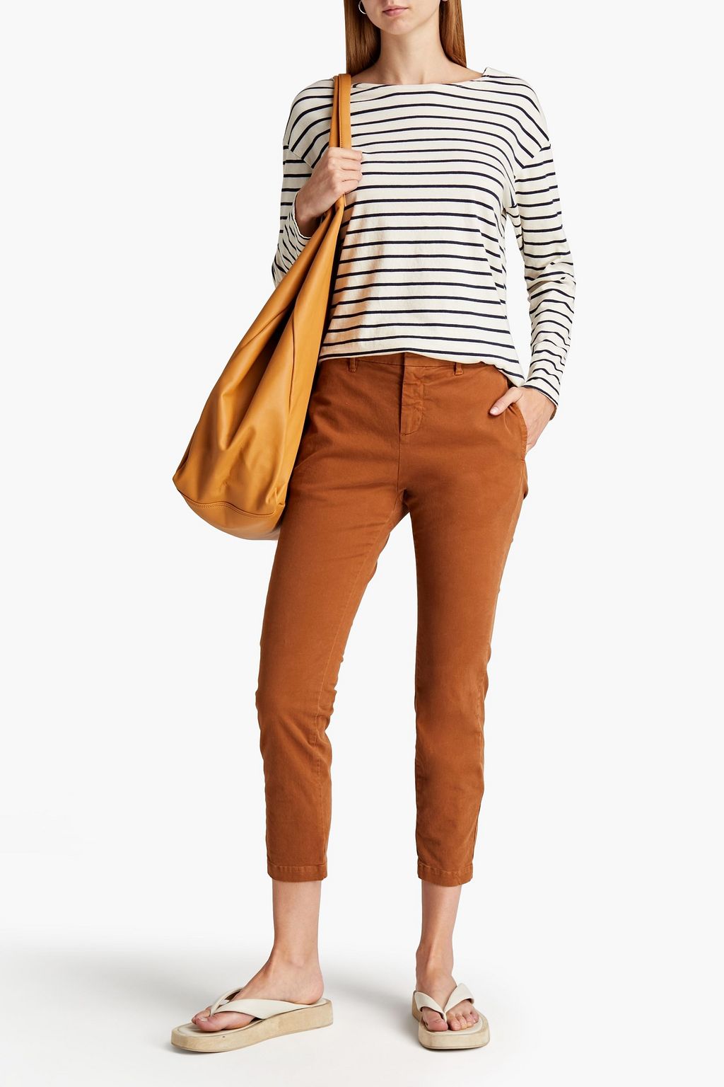 NILI LOTAN Tel Aviv cropped stretch-cotton twill slim-leg pants