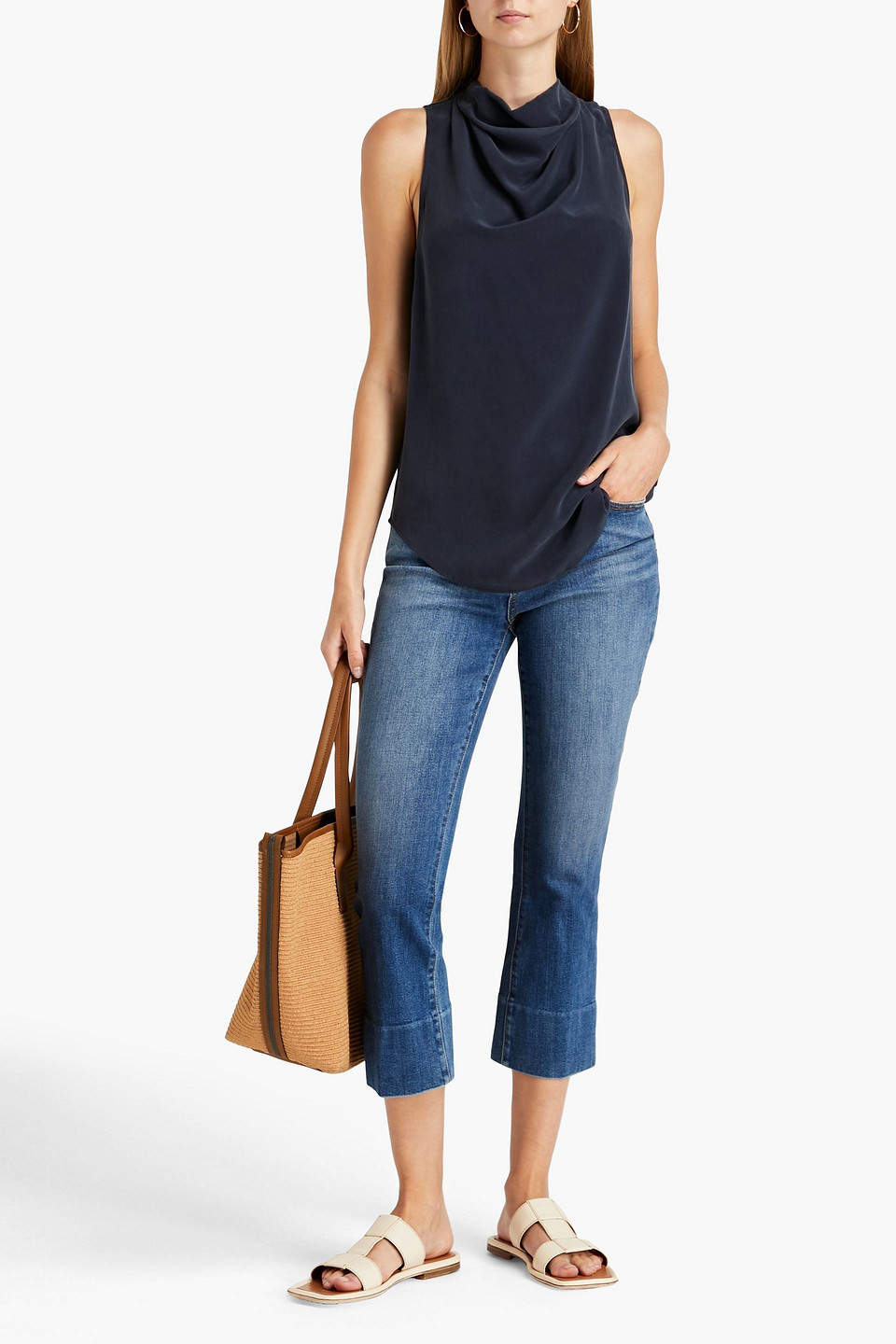 Equipment Draped Silk Top