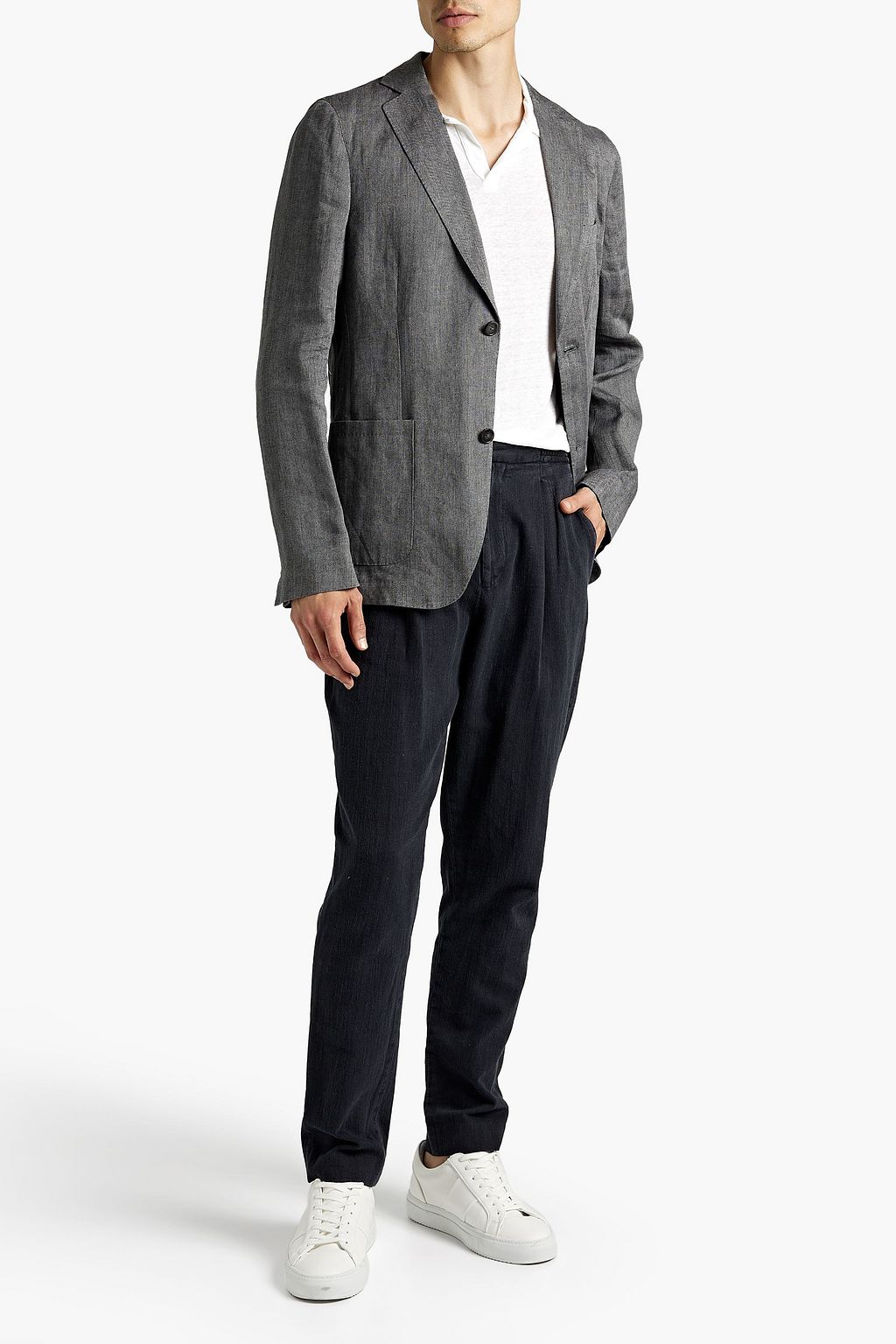 OFFICINE GÉNÉRALE Drew tapered cotton-twill drawstring pants