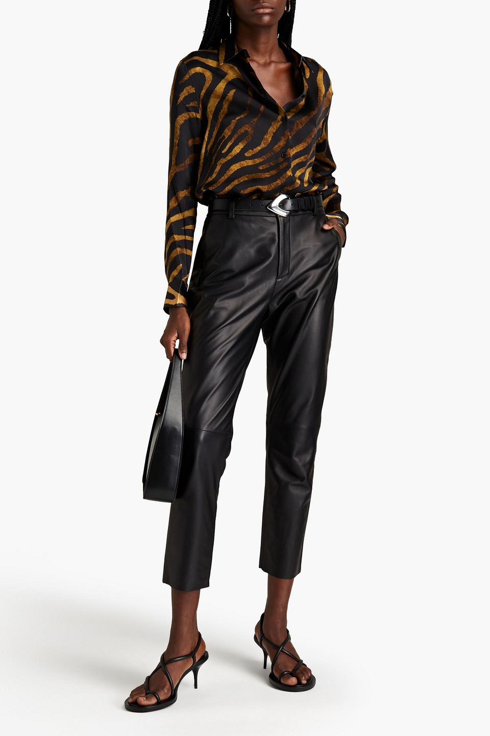 Equipment Zebra-print Silk Shirt In Animal Print