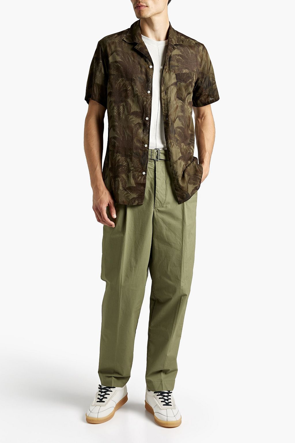 OFFICINE GÉNÉRALE Luigi belted cotton-poplin chinos