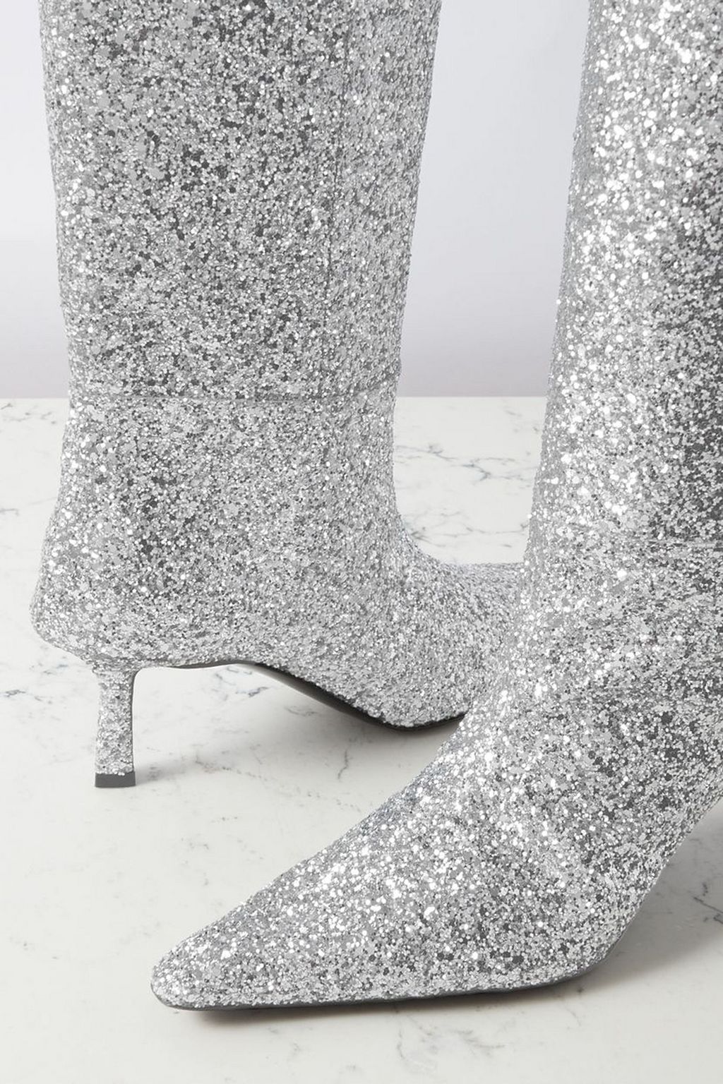 ALEXANDER WANG Viola glittered leather knee boots