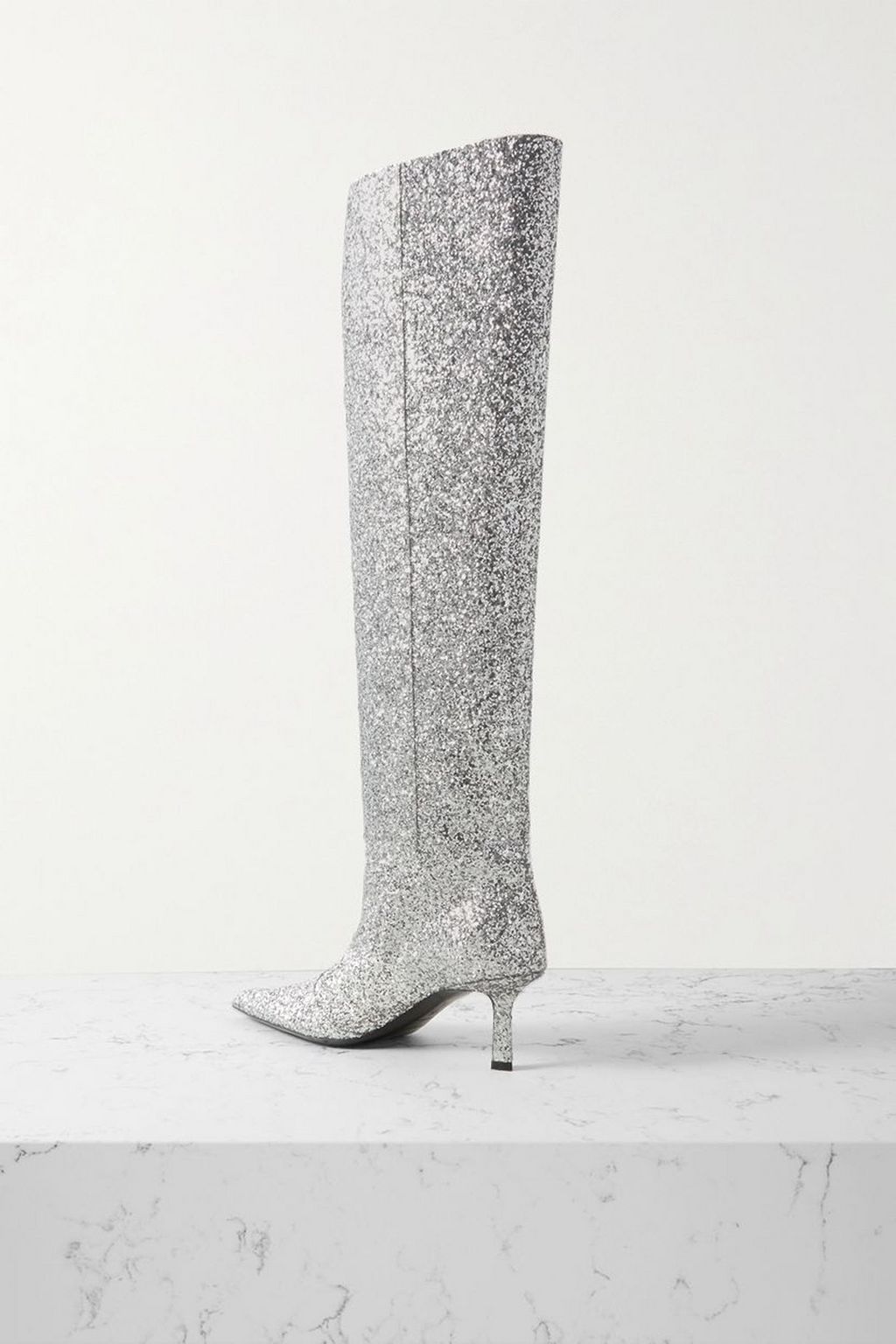 ALEXANDER WANG Viola glittered leather knee boots