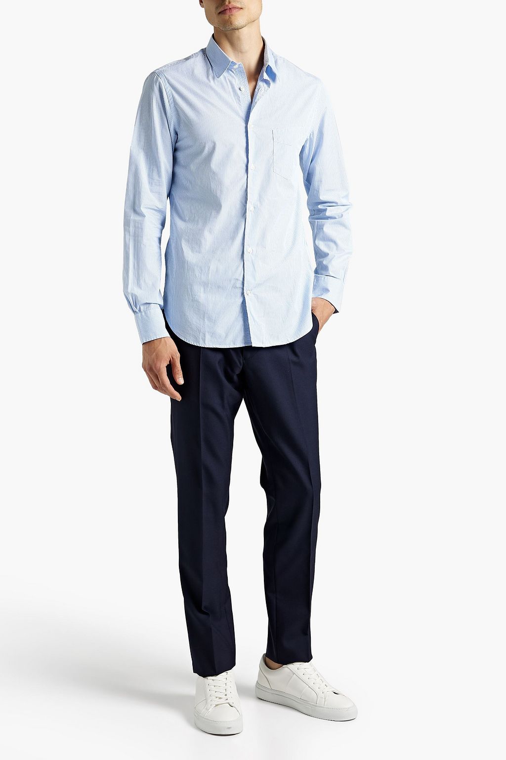 OFFICINE GÉNÉRALE Benoit striped cotton-poplin shirt