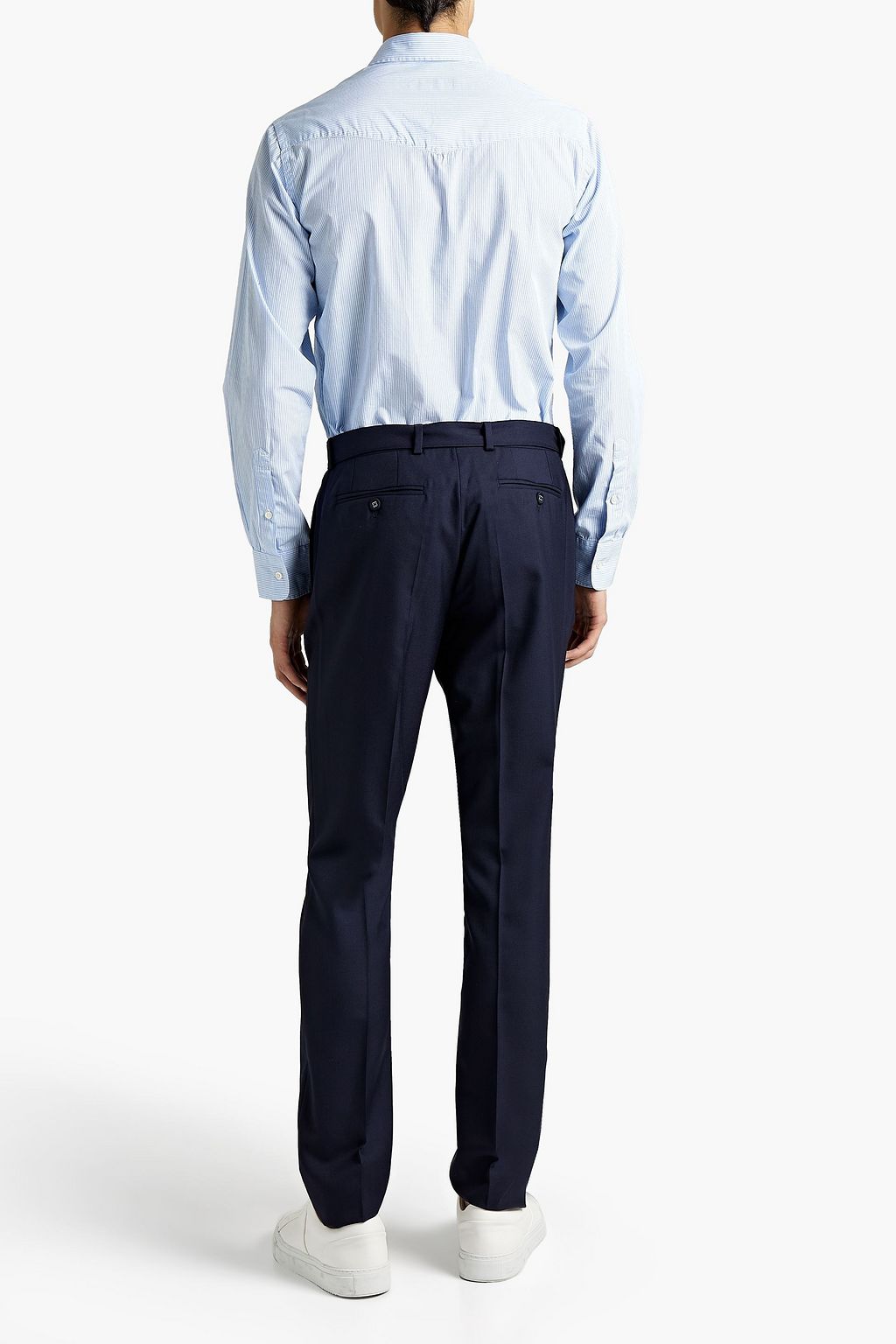 OFFICINE GÉNÉRALE Paul slim-fit belted wool-canvas pants