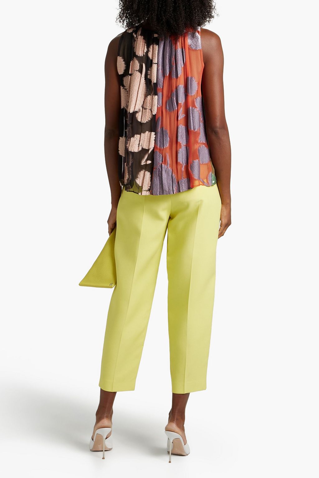 ETRO Pleated fil coupé cotton and silk-blend top
