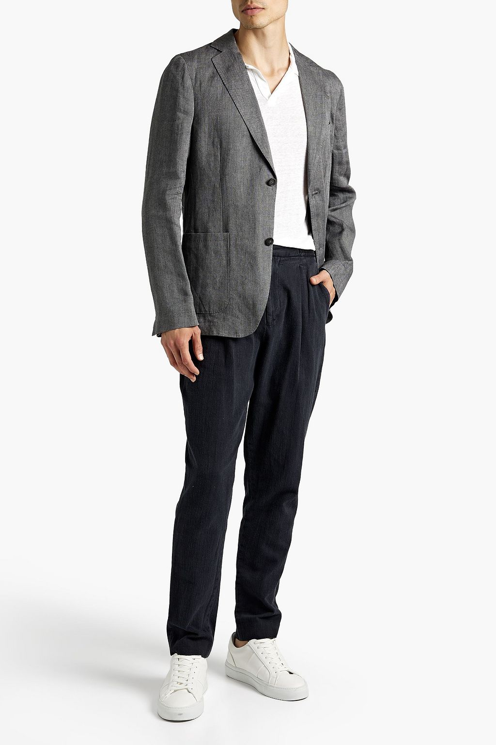 OFFICINE GÉNÉRALE Lightest herringbone linen blazer