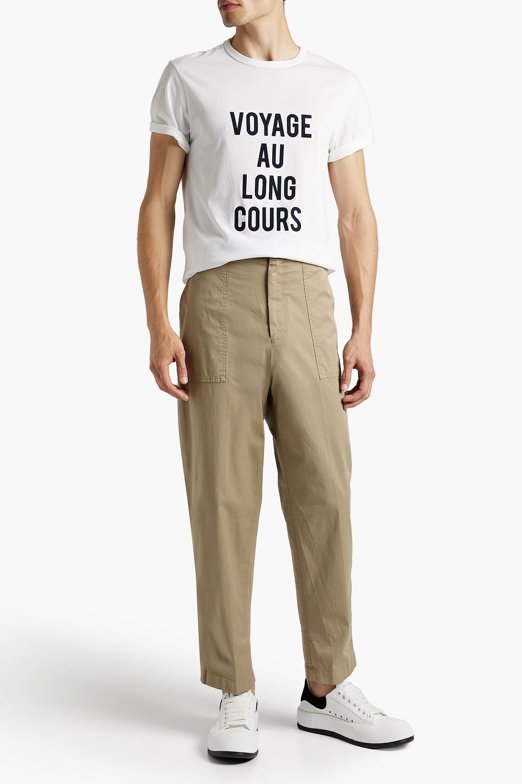 OFFICINE GÉNÉRALE Flocked cotton-jersey T-shirt