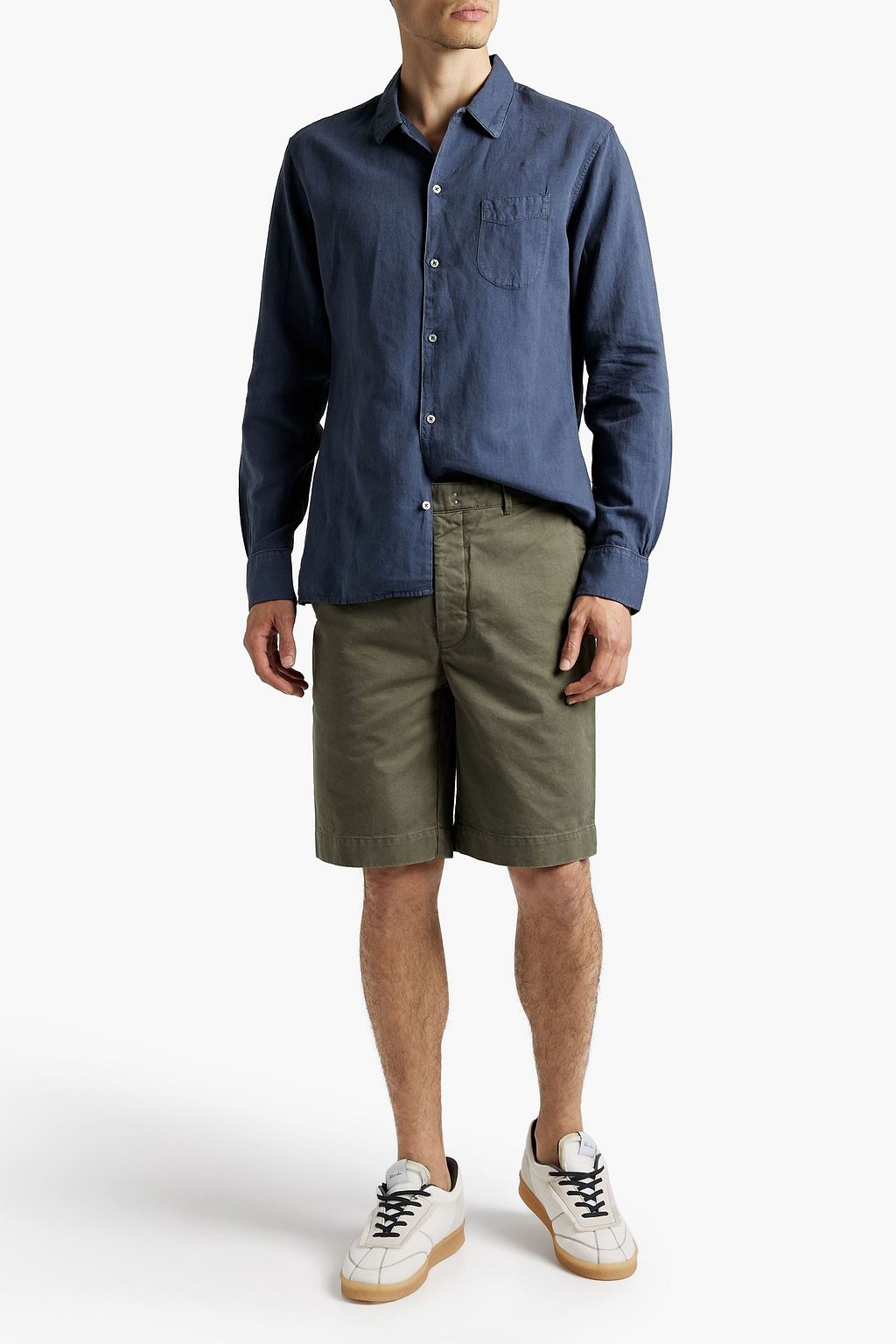 OFFICINE GÉNÉRALE Cotton and linen-blend shirt