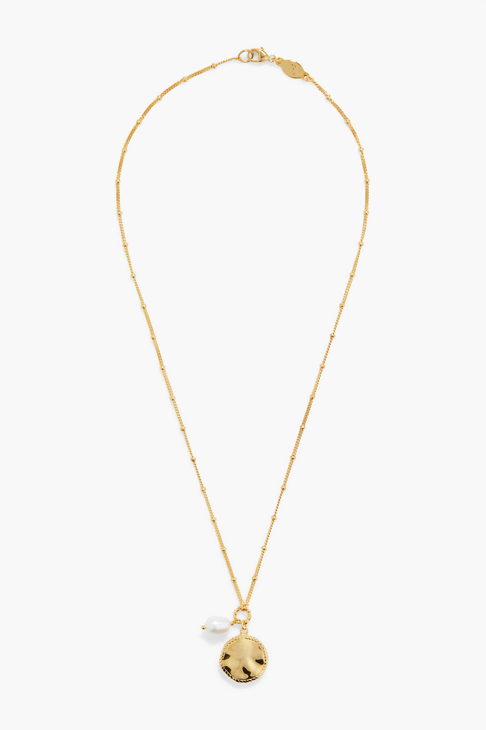 Pamela Love Sara Coin Gold-plated Mother-of-pearl Necklace