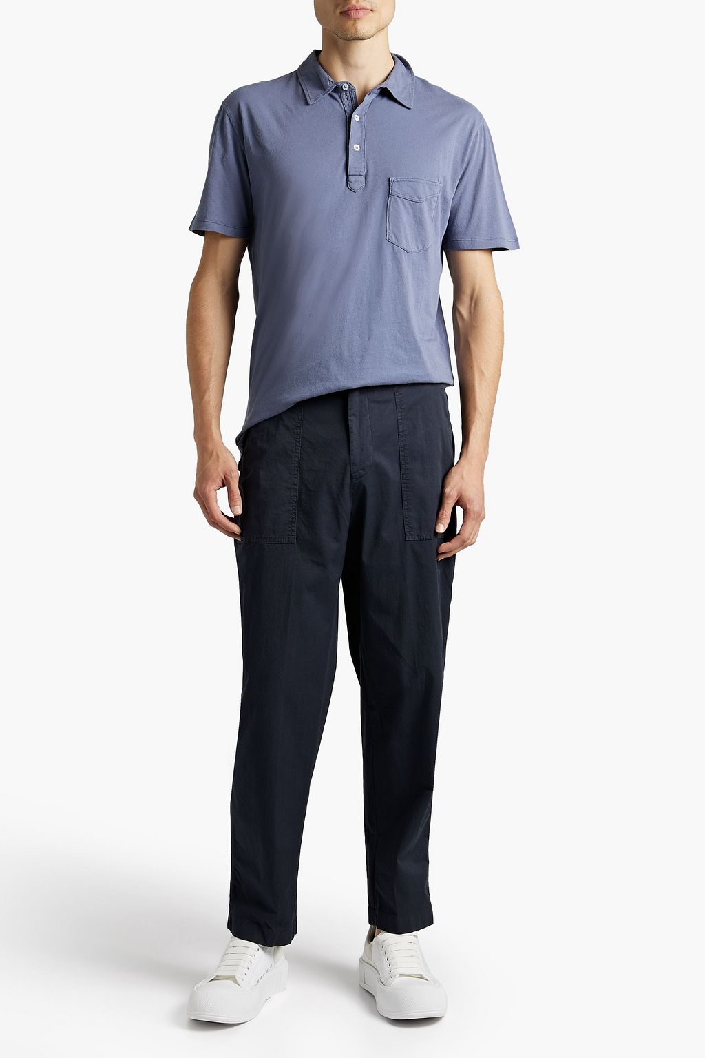 OFFICINE GÉNÉRALE Cotton-jersey polo shirt