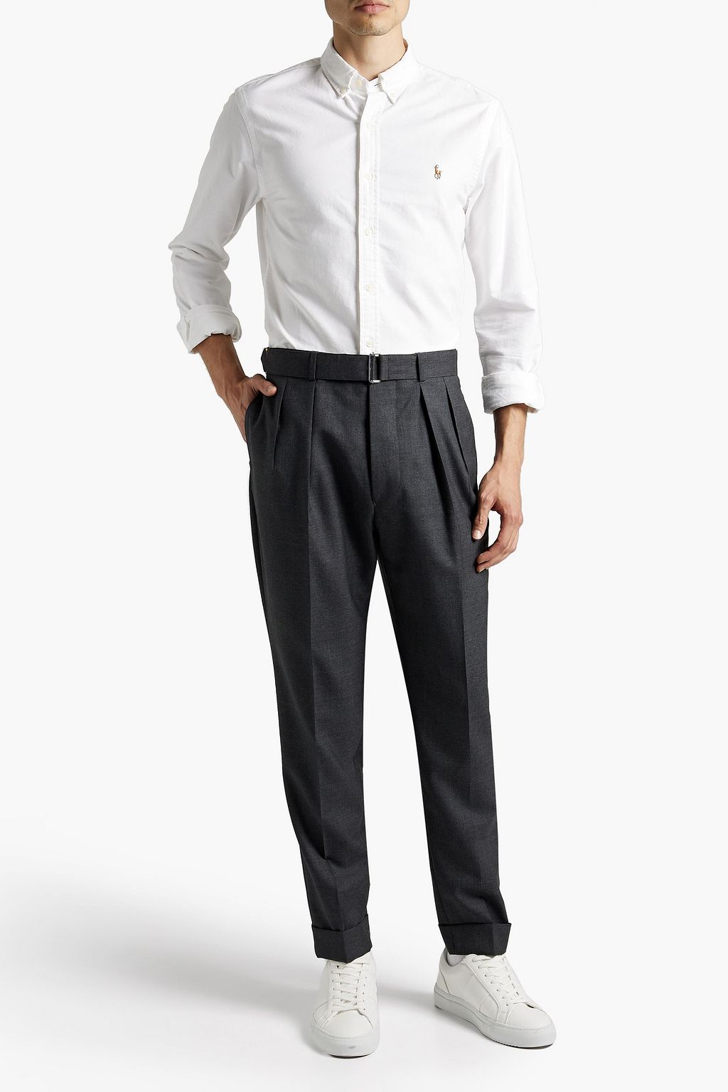 OFFICINE GÉNÉRALE Belted wool pants