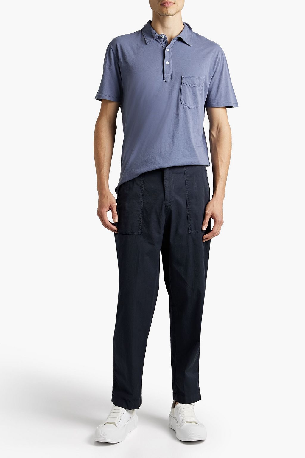 OFFICINE GÉNÉRALE Paolo tapered cotton-blend poplin pants