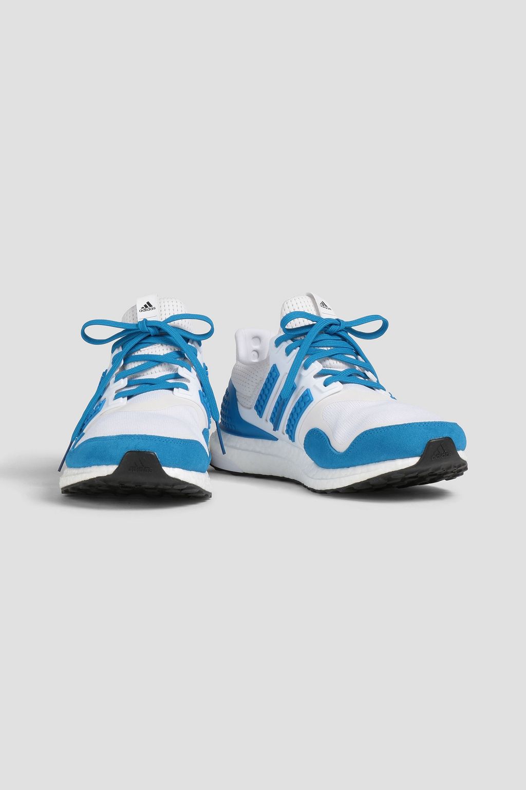 ADIDAS Two-tone faux suede-trimmed mesh sneakers