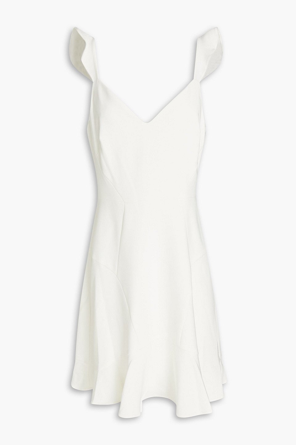 Aidan Mattox Ruffle-trimmed stretch-crepe mini dress