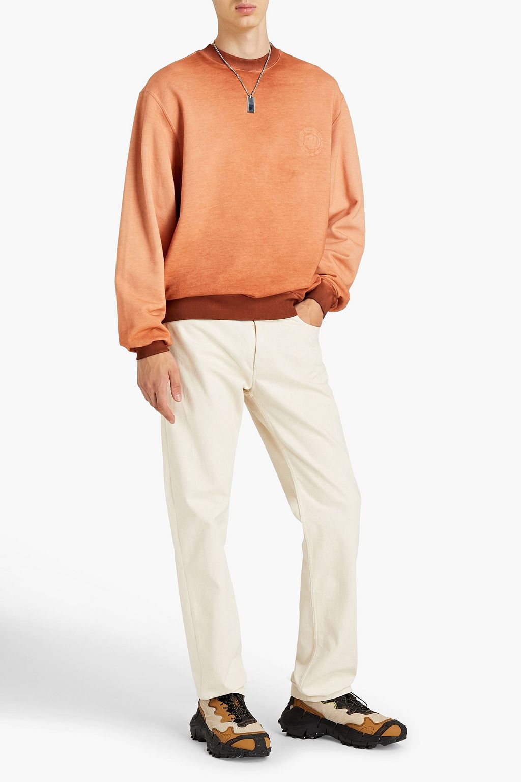 OPENING CEREMONY Embroidered dégradé French cotton-terry sweatshirt