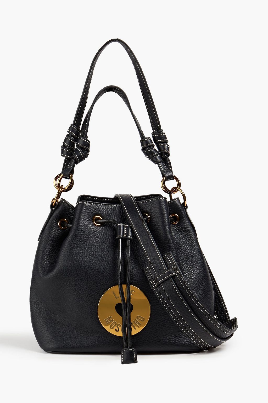 LOVE MOSCHINO Pebbled-leather bucket bag