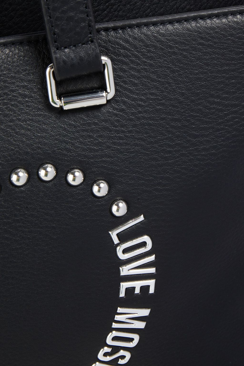LOVE MOSCHINO Studded textured-leather tote