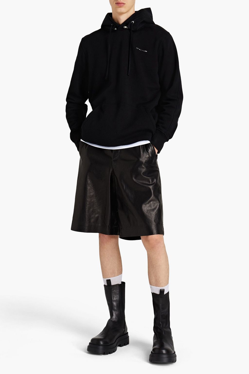 1017 ALYX 9SM Eyelet-embellished cotton-fleece hoodie