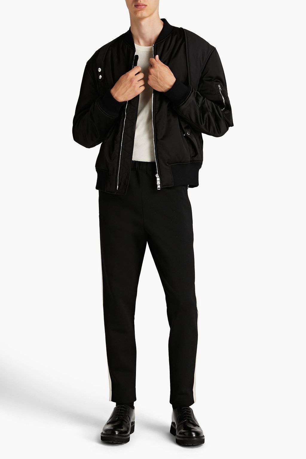 ALEXANDER MCQUEEN Tapered satin-trimmed stretch-twill pants