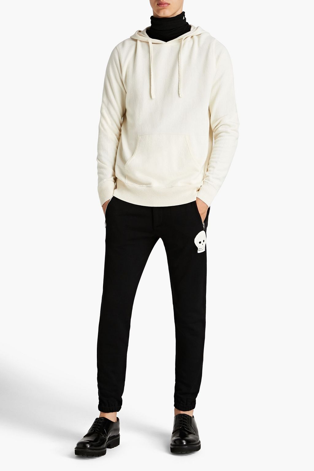 ALEXANDER MCQUEEN Embroidered French cotton-terry sweatpants